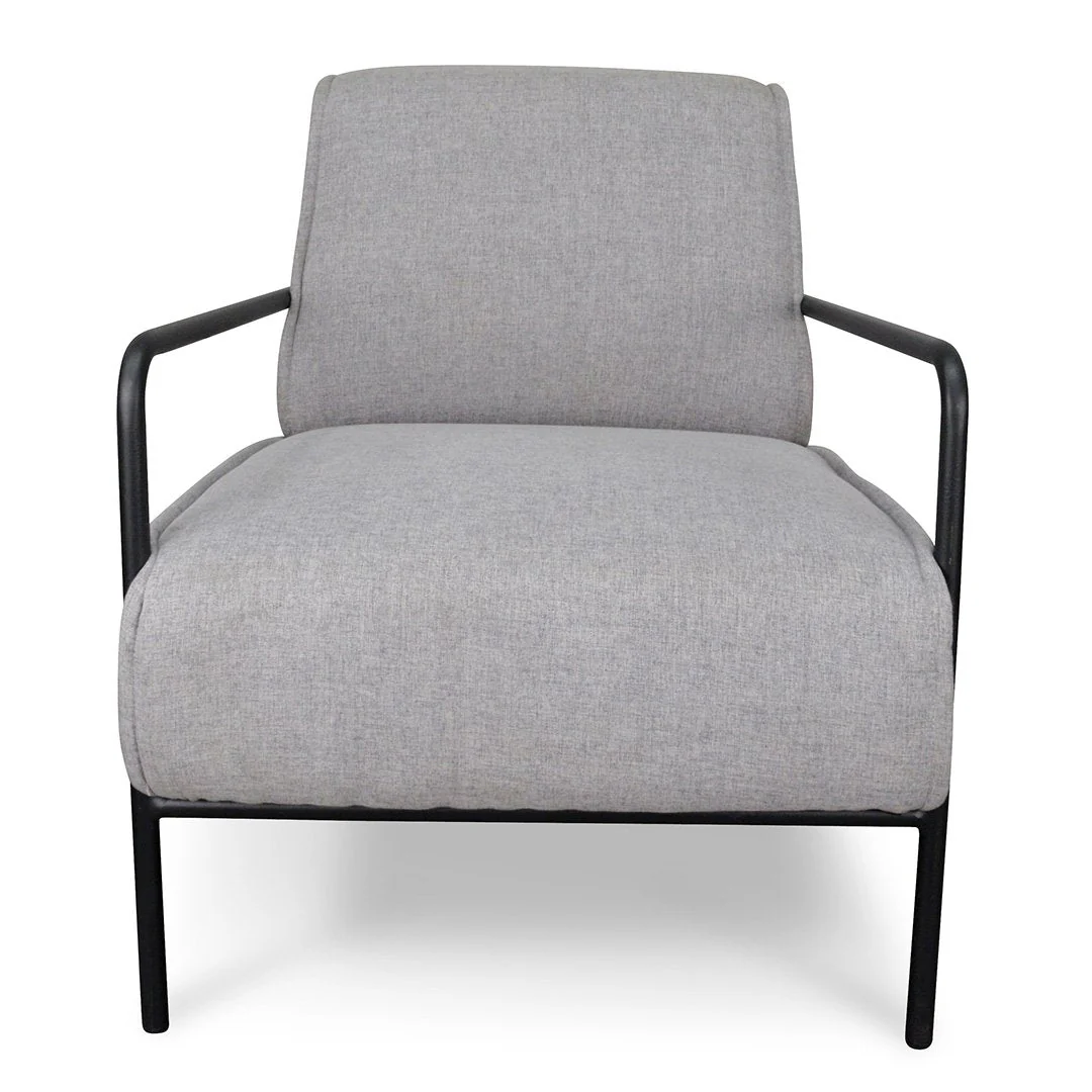 Ex Display - Ken Fabric Lounge Chair - Light Grey - Image 2