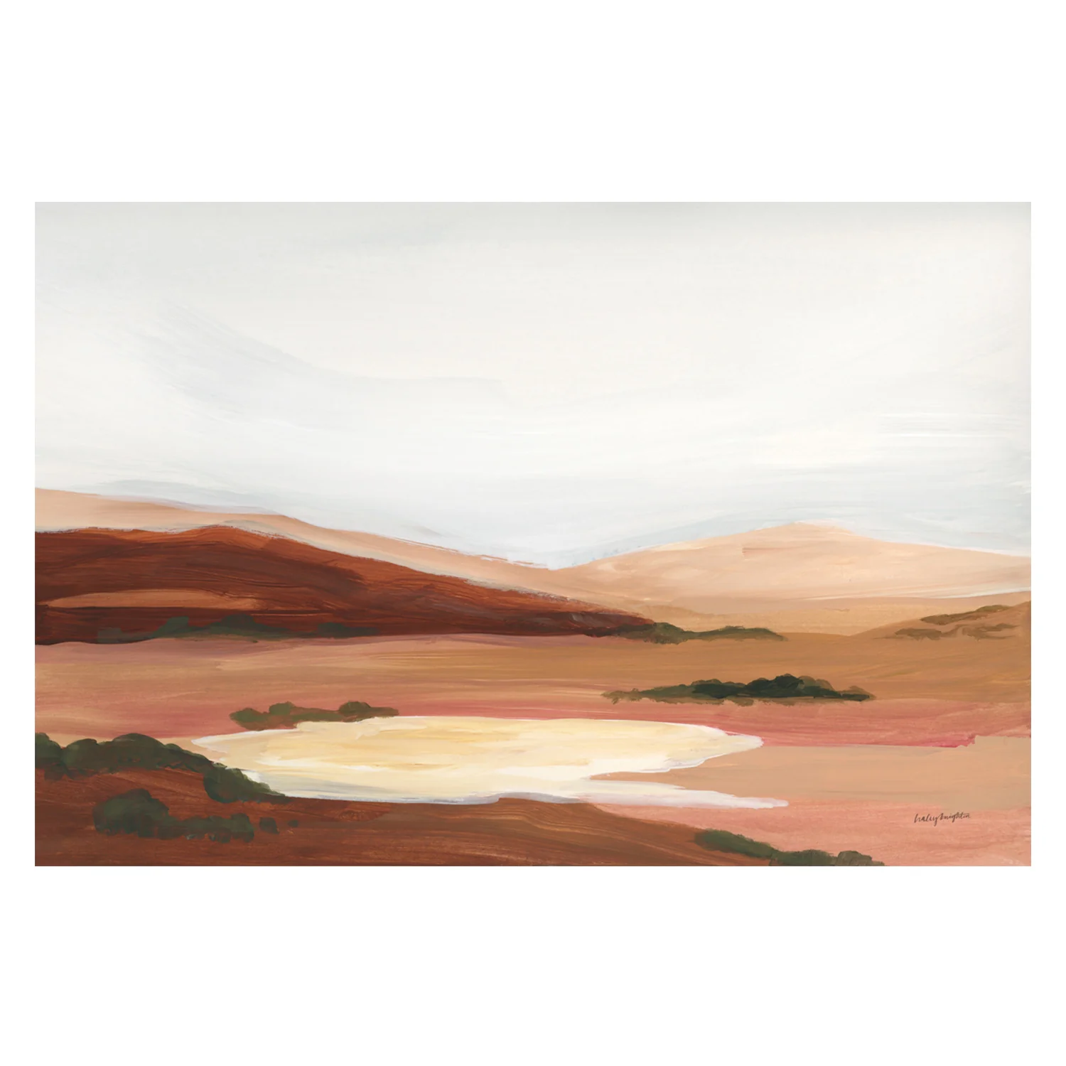 Ex Display - Laurel Lowland, Style A, By Haley Knighten 70cm x 100cm Framed Canvas - White Frame