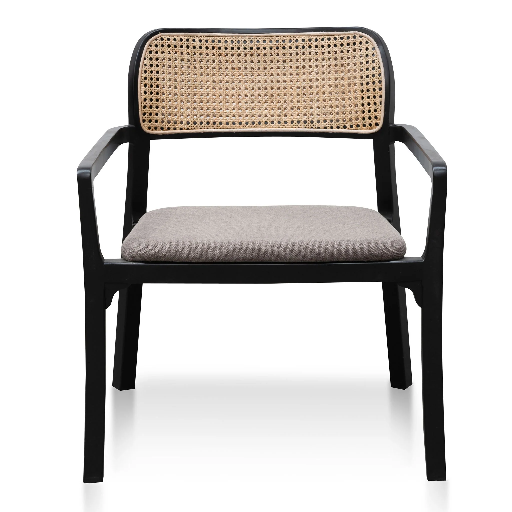 Madeline Fabric Armchair - Caramel Grey with Black Legs - Image 2
