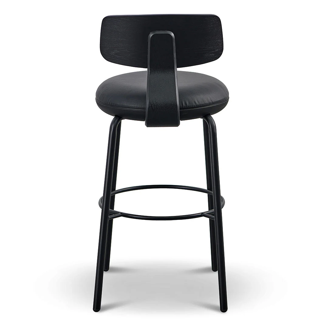 Martino 65cm Bar Stool - Full Black - Image 7