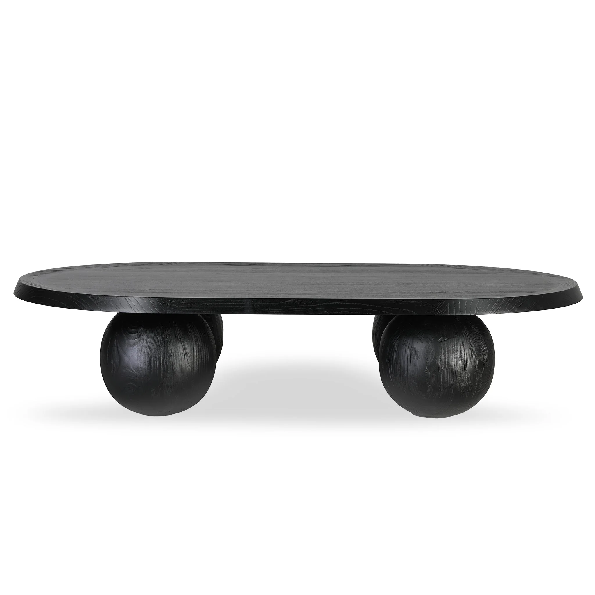 Maxine 1.4m Elm Oval Coffee Table - Full Black - Image 4