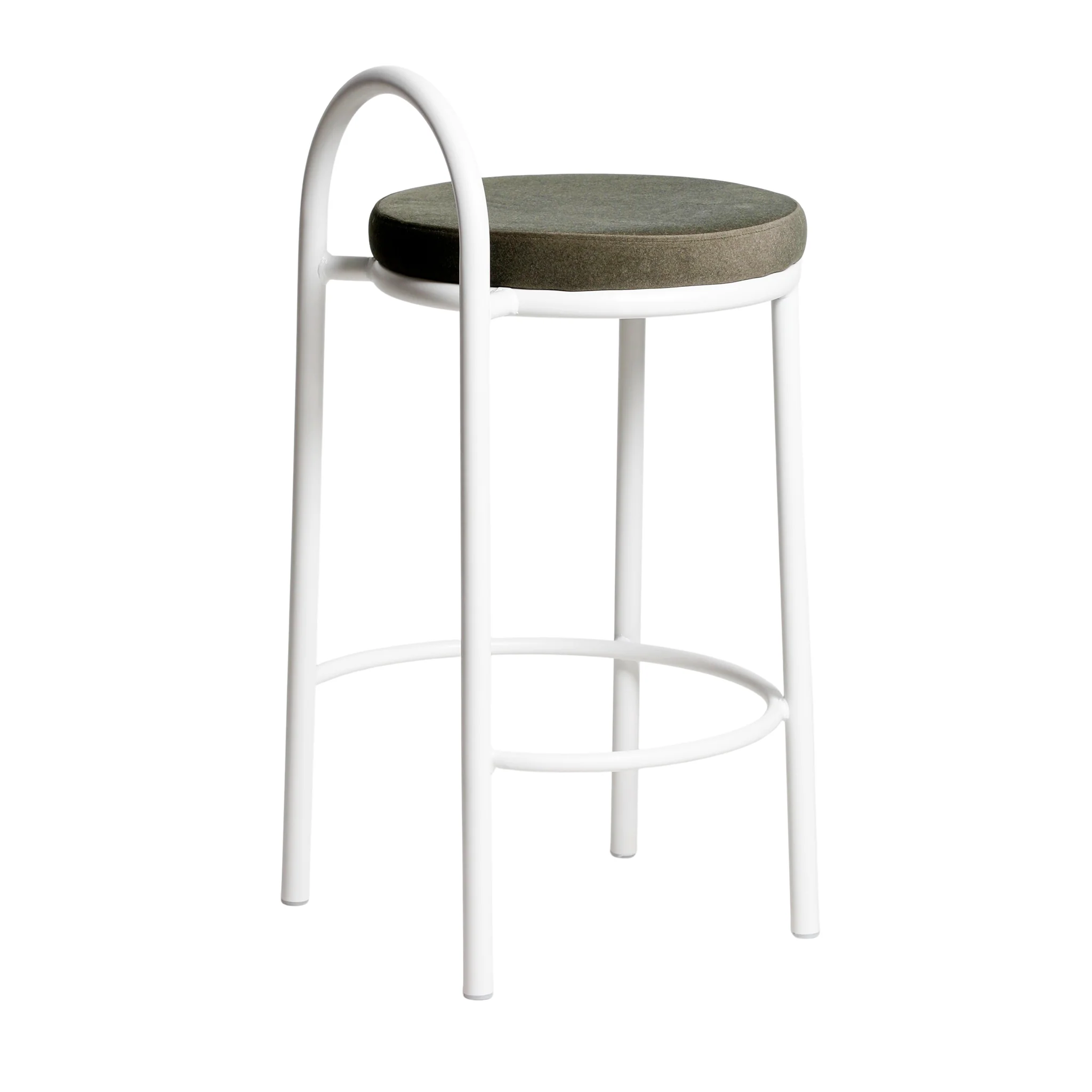 Ex Display - Mclean 63cm White Frame Bar Stool - Dark Moss Green - Image 5