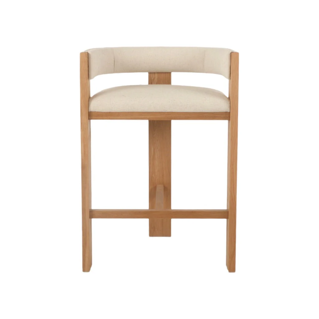 Ex Display - Miles Natural Barstool - Light Beige - Image 2