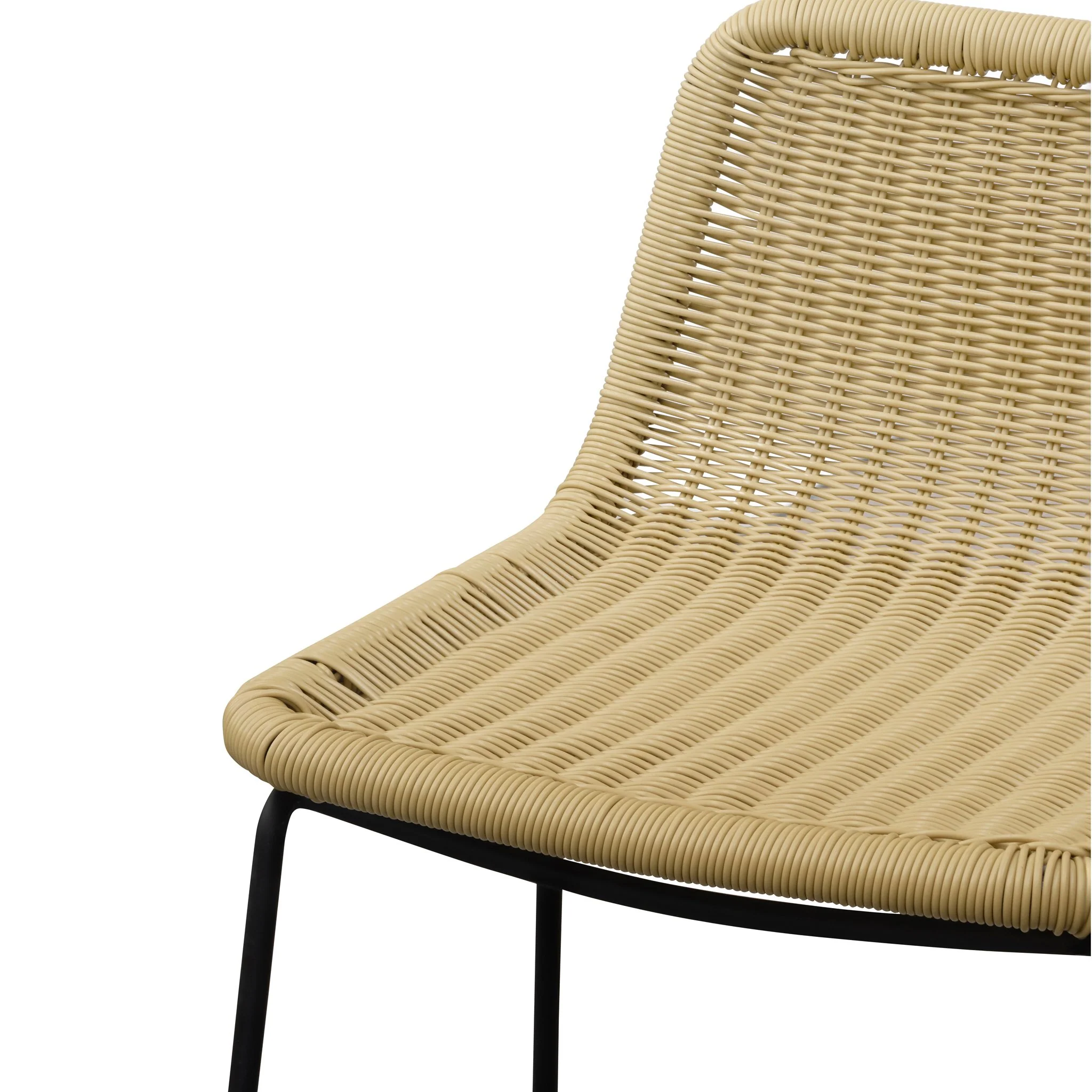 Ex Display - Morton 68cm Rattan Seat Bar Stool - Natural with Black Legs - Image 6