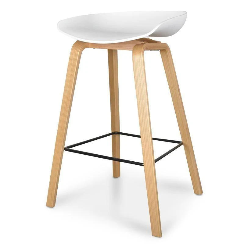 Ex Display - Rachel 65cm Bar Stool - White And Natural