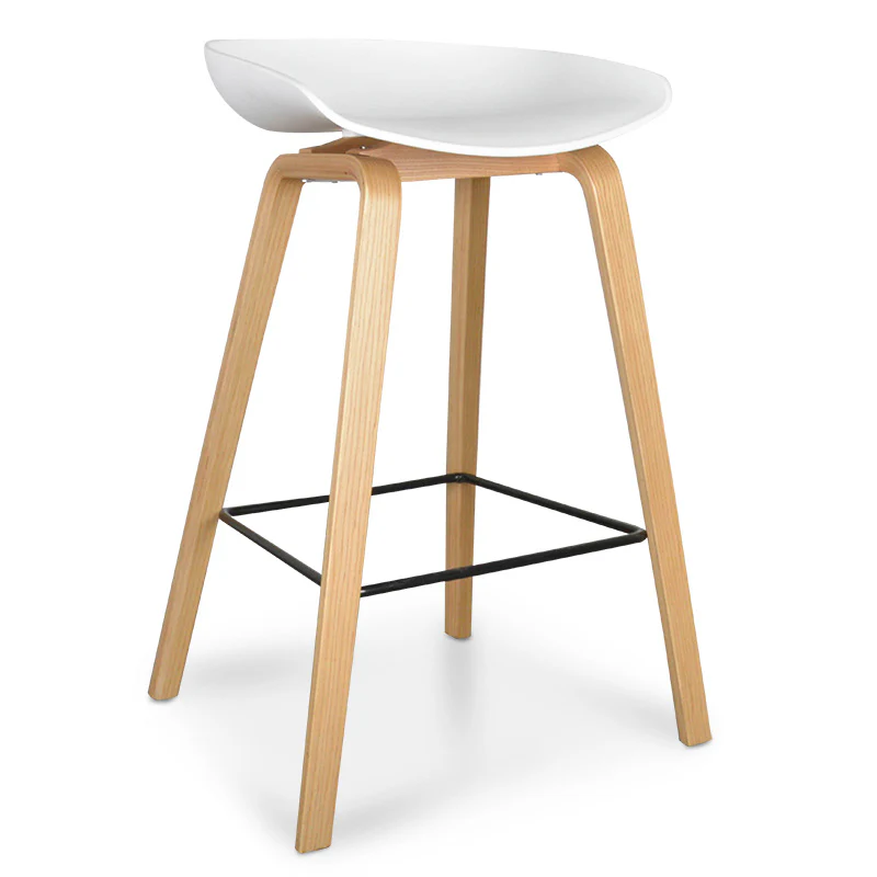Ex Display - Rachel 65cm Bar Stool - White And Natural - Image 33