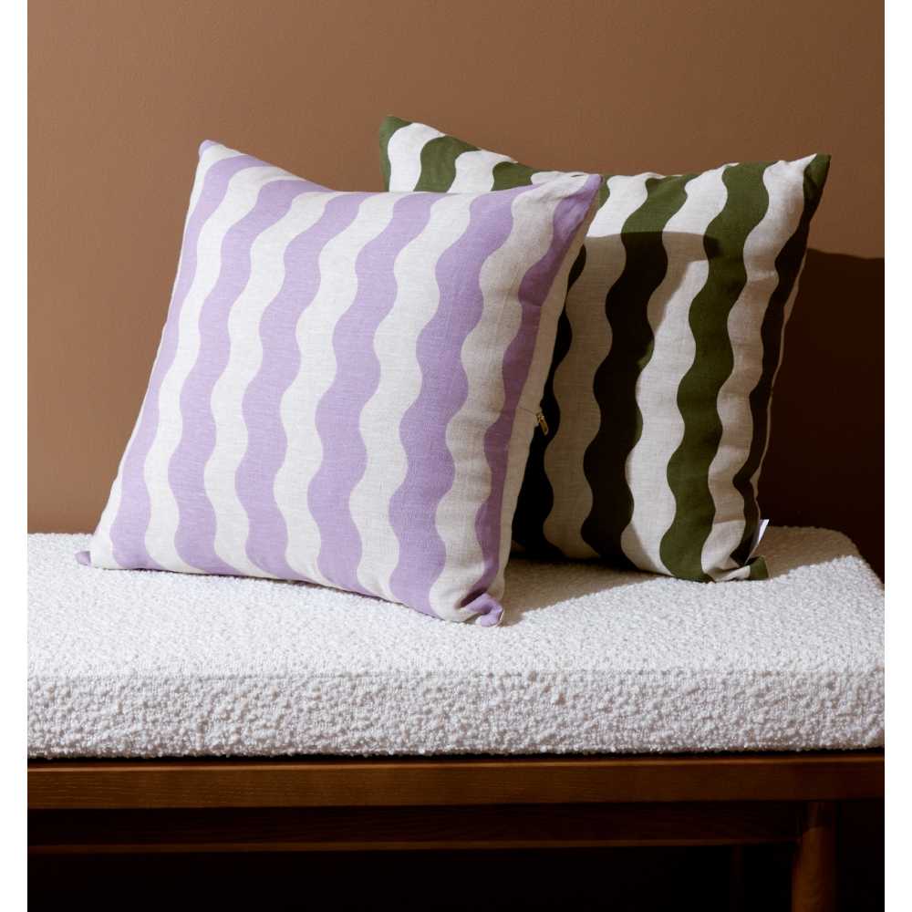 Ex Display - Ripple 45cm Square Cushion - Lavender - Image 3