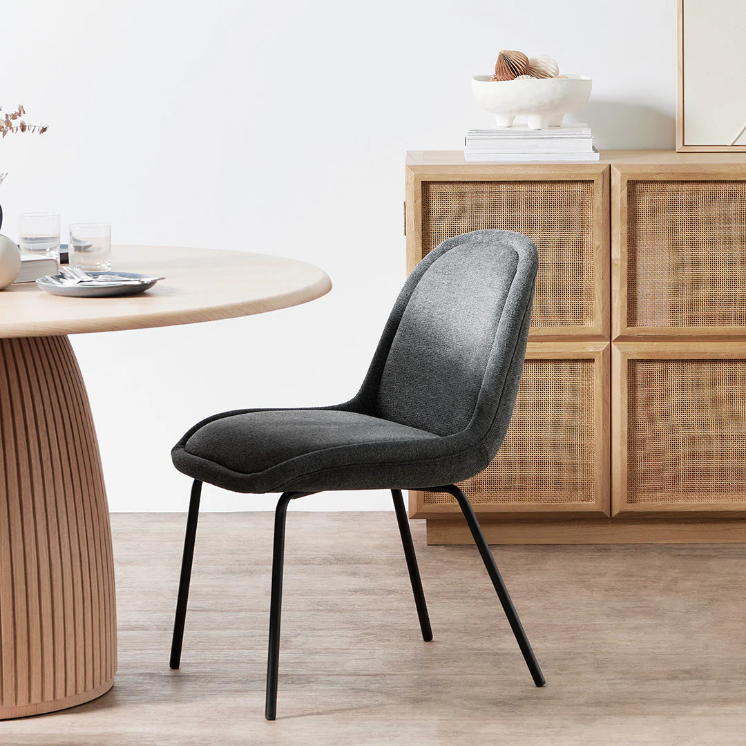 Ex Display - Robles Fabric Dining Chair - Charcoal Grey - Image 12