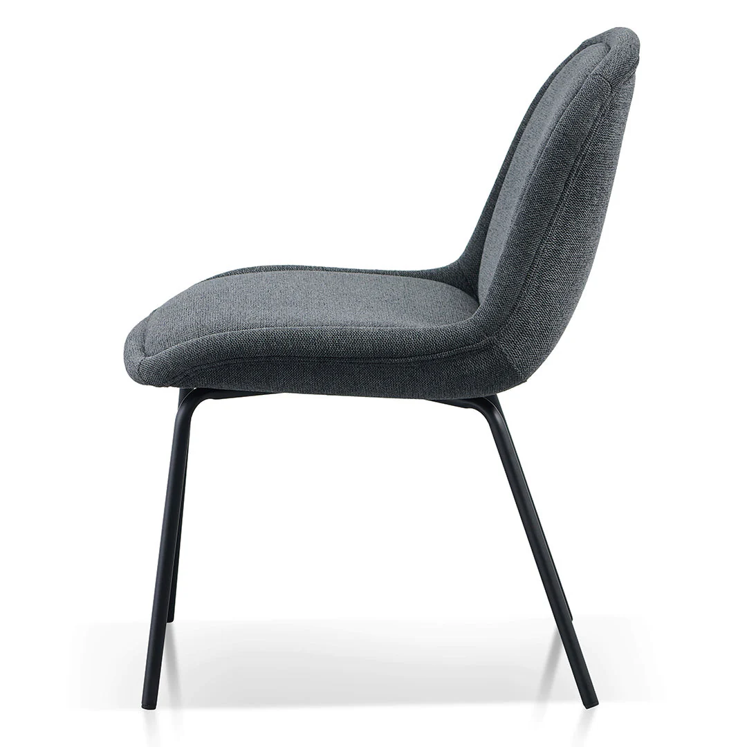 Ex Display - Robles Fabric Dining Chair - Charcoal Grey - Image 16