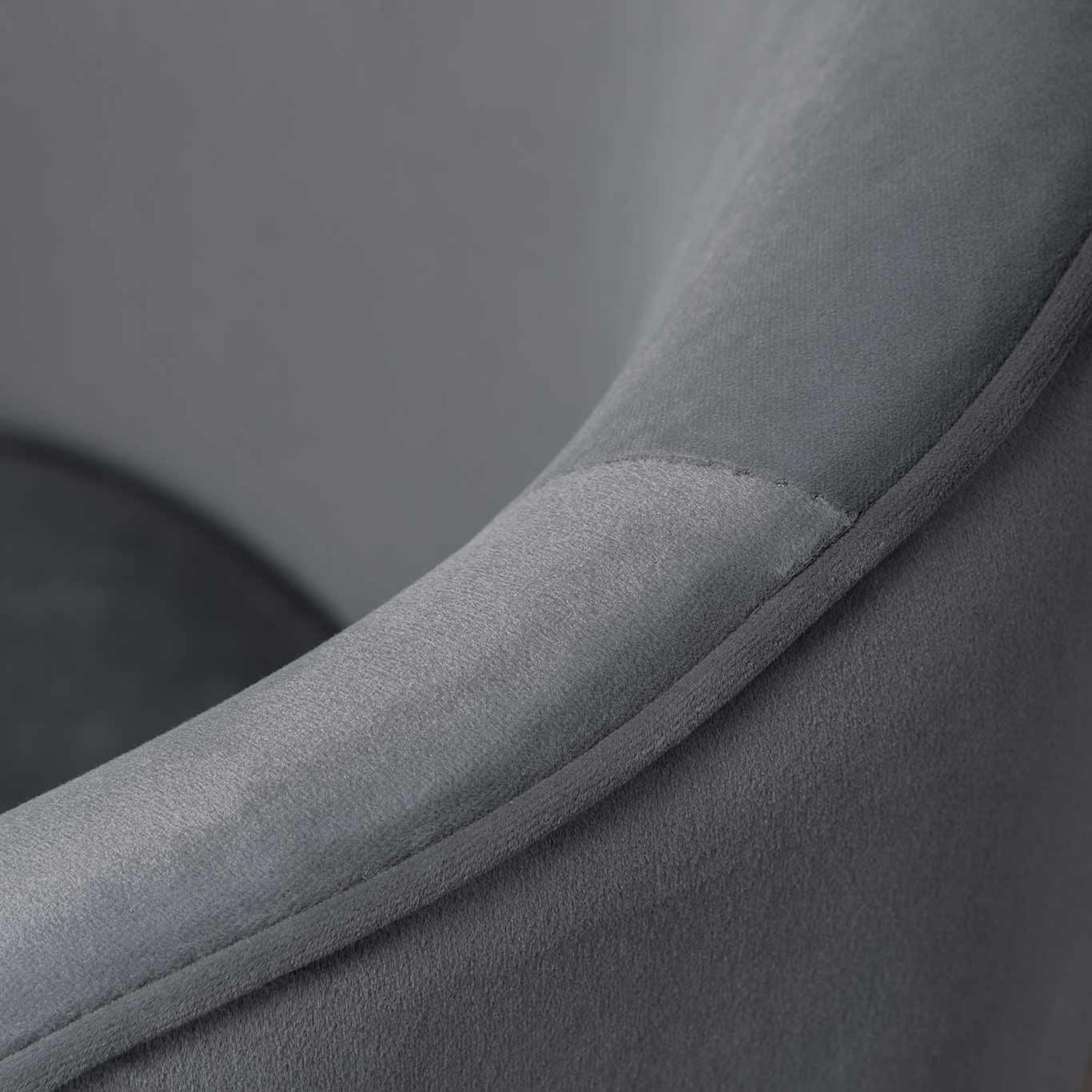 Ex Display - Rowena Dining Chair - Grey Velvet in Black Legs - Image 30