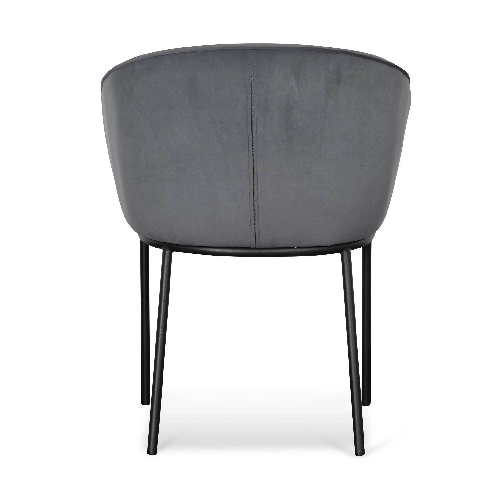 Ex Display - Rowena Dining Chair - Grey Velvet in Black Legs - Image 4