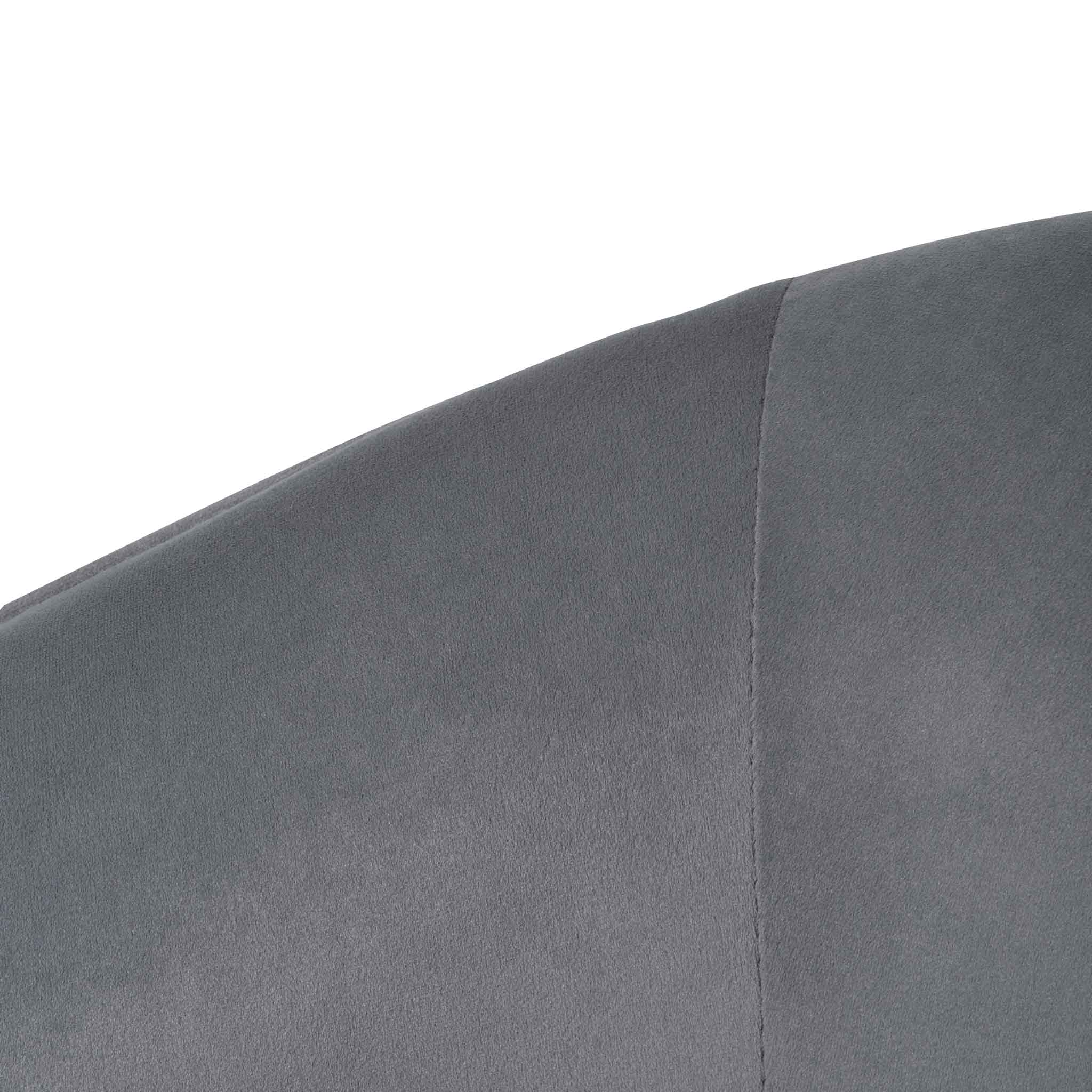 Ex Display - Rowena Dining Chair - Grey Velvet in Black Legs - Image 7