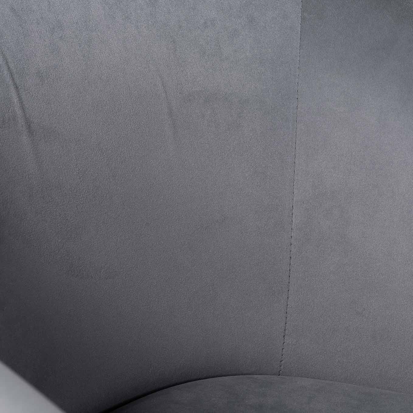 Ex Display - Rowena Dining Chair - Grey Velvet in Black Legs - Image 8