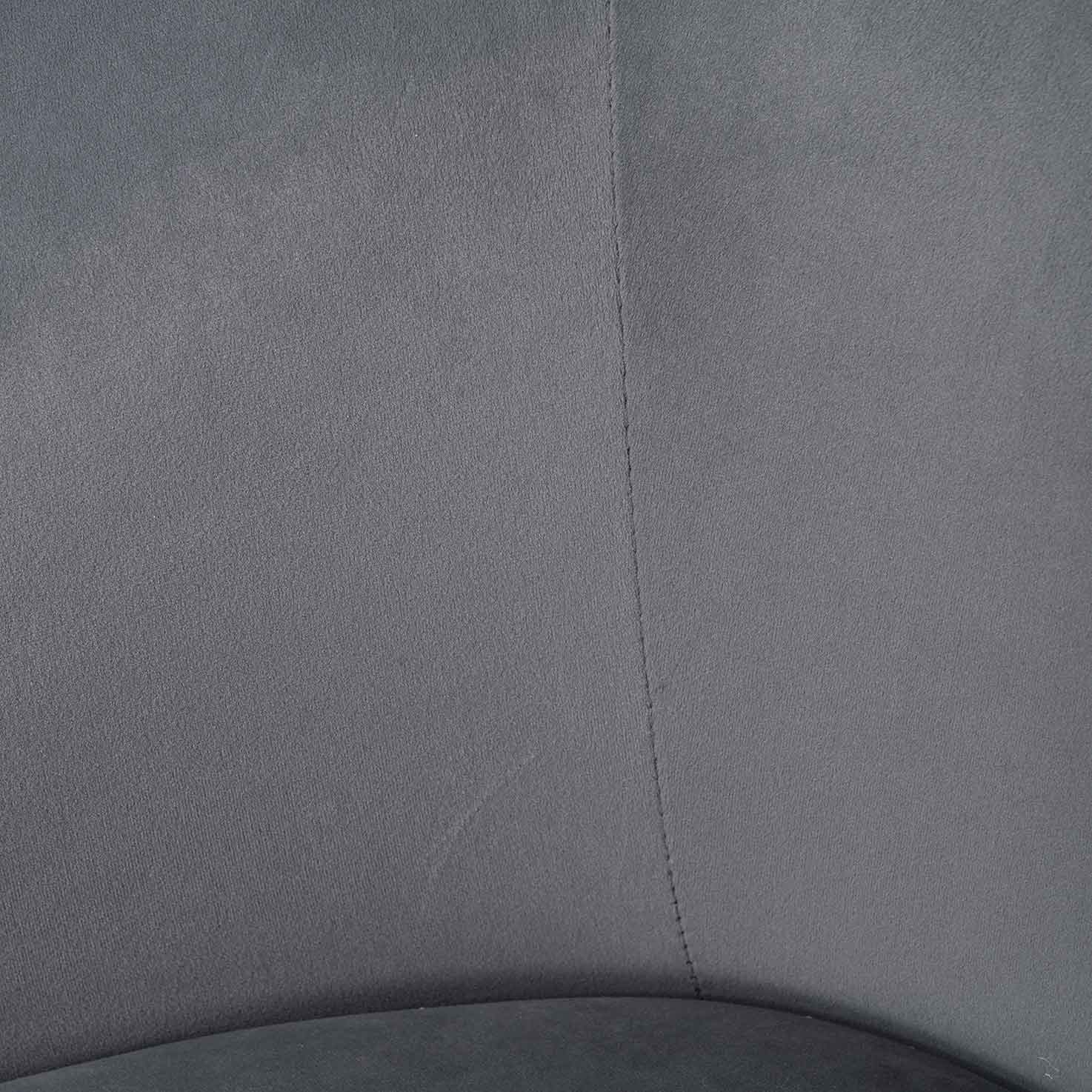 Ex Display - Rowena Dining Chair - Grey Velvet in Black Legs - Image 9