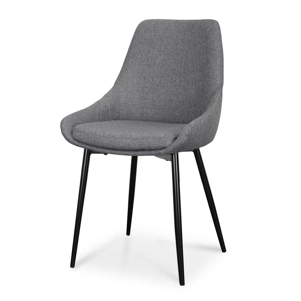 Ex Display - Alfie Fabric Dining Chair - Dark Grey - Image 11
