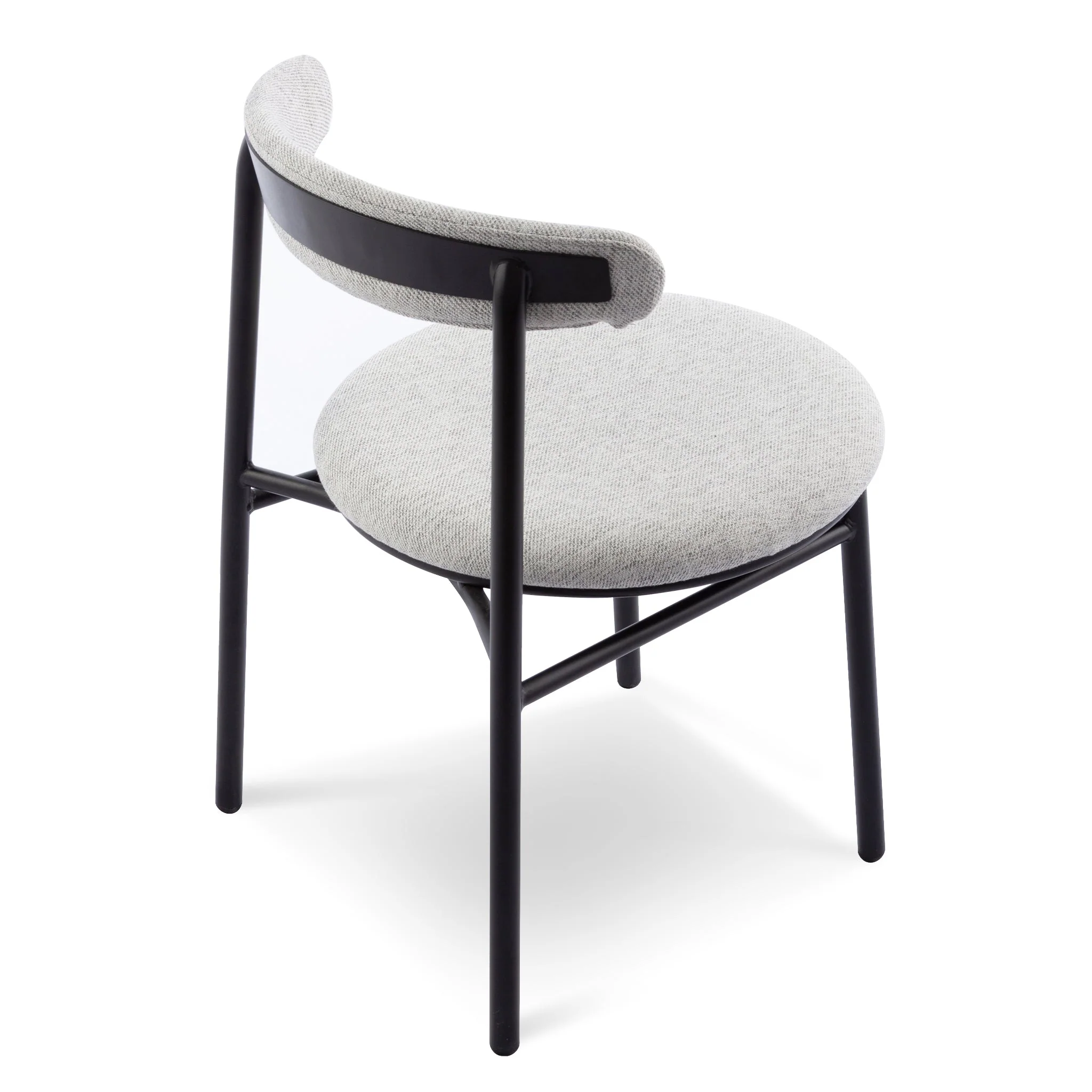 Ex Display - Set of 2 Oneal Fabric Dining Chair - Silver Grey with Black Legs - Image 6