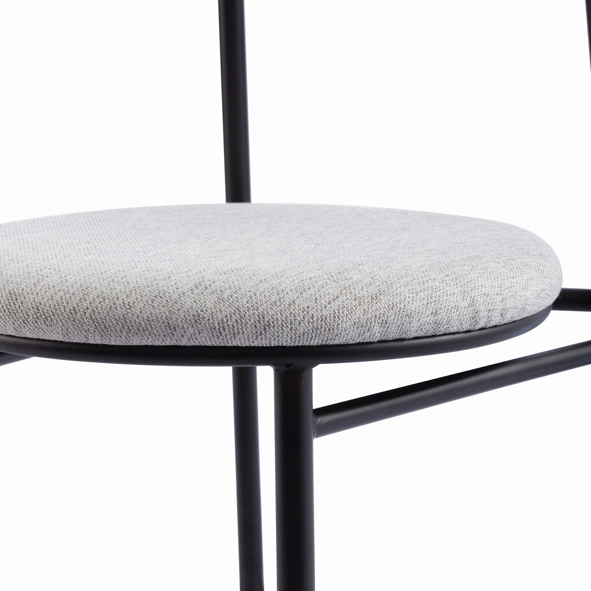 Ex Display - Set of 2 Oneal Fabric Dining Chair - Silver Grey with Black Legs - Image 9