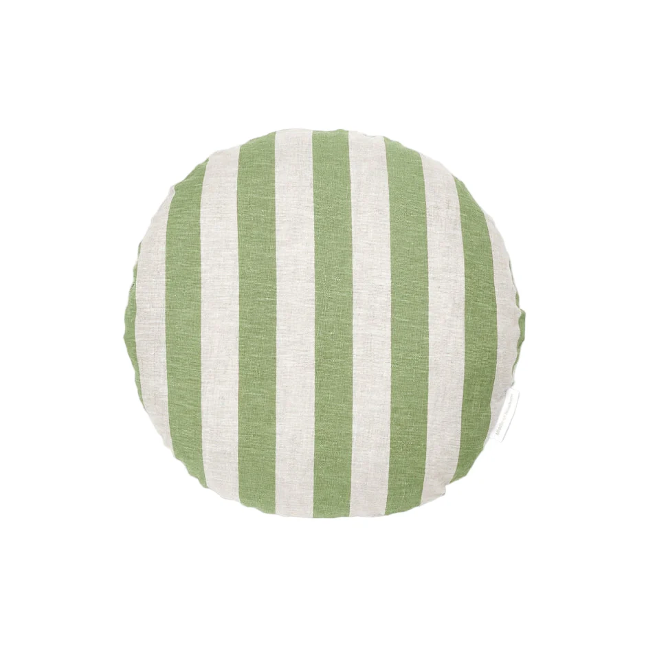Ex Display - Stripe 40cm Round Cushion - Sage