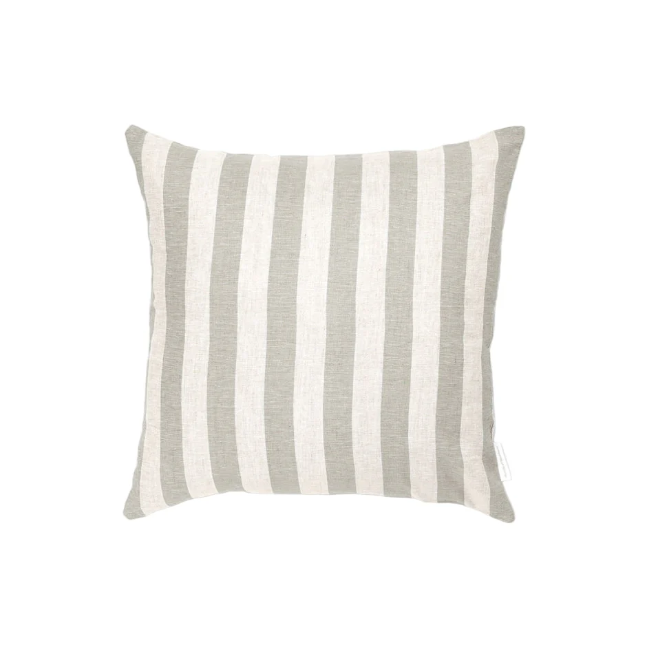 Ex Display - Stripe 50cm Square Cushion - Mist with Feather Insert