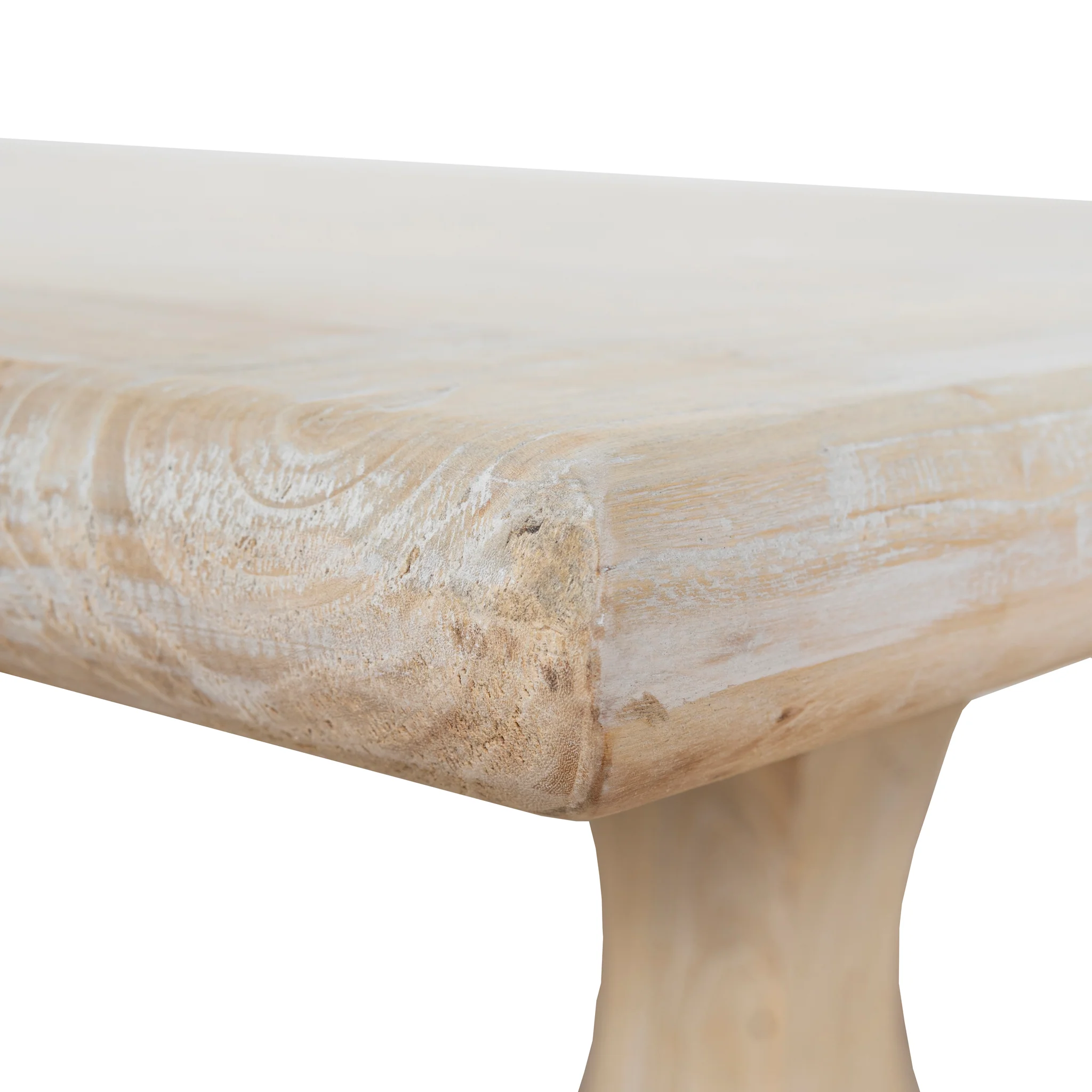 Ex Display - Titan Reclaimed 1.98m ELM Wood Dining Table - Rustic White Washed - Image 11
