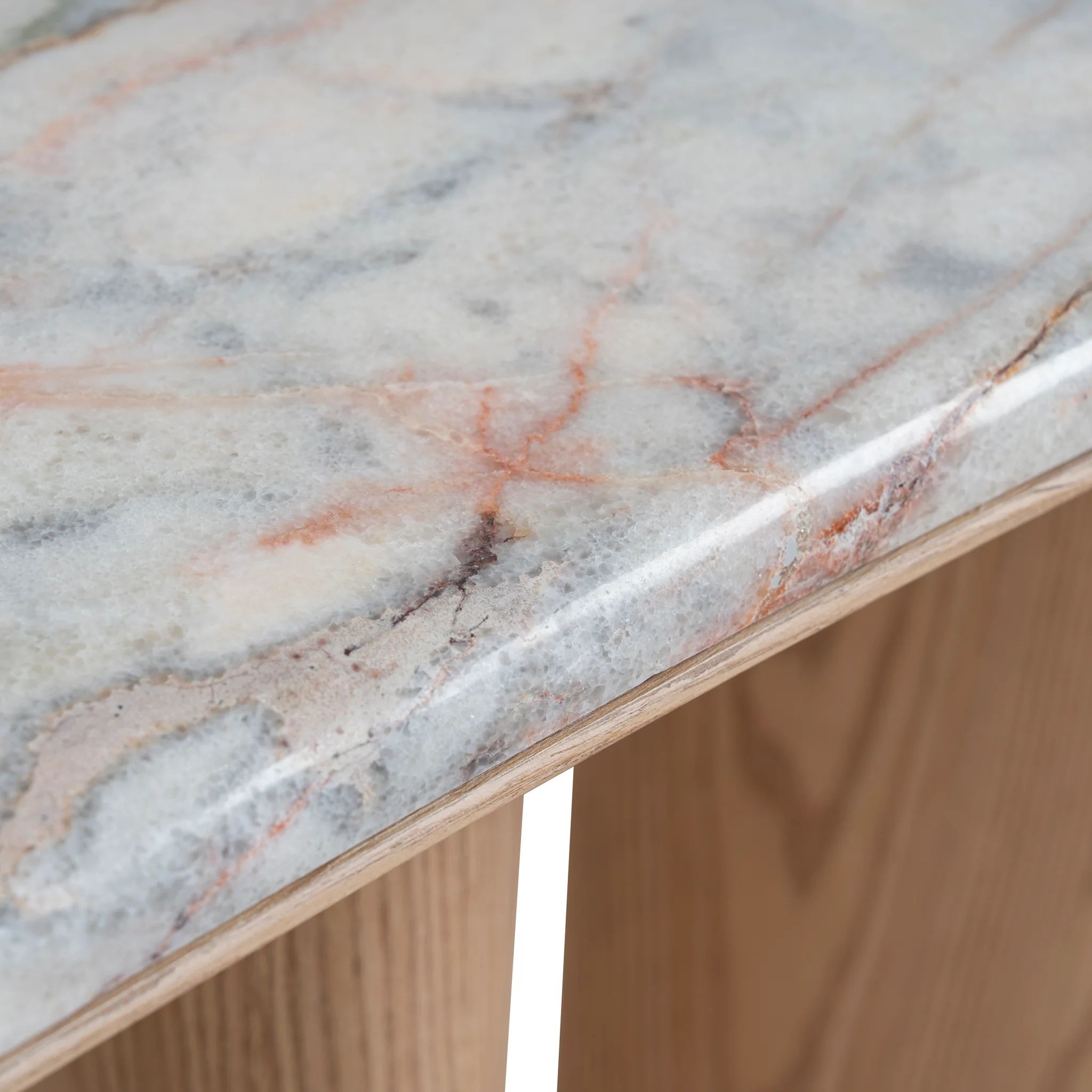 Ex Display - Velto 1.6m Marble Console Table - Natural - Image 12
