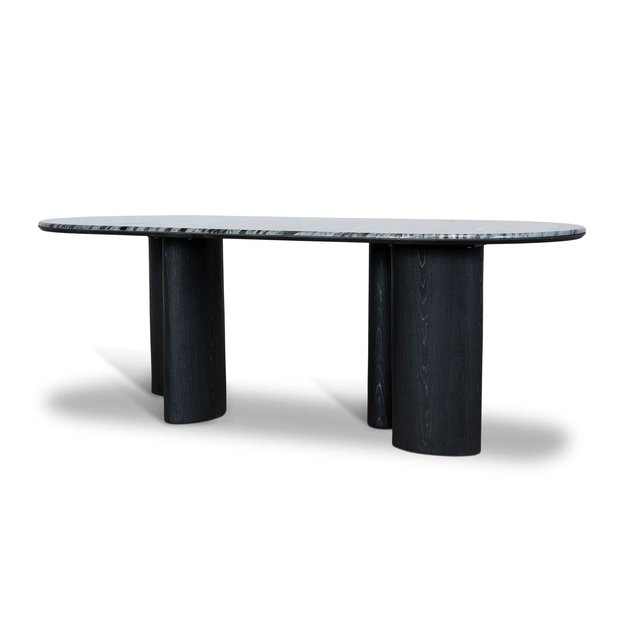 Ex Display - Vienna 2.2m Black Marble Dining Table - Black
