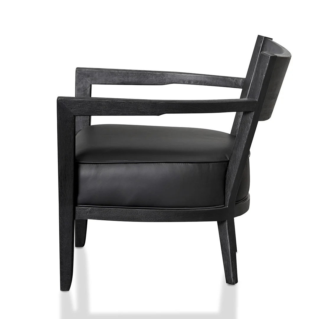 Ex Display - Wendell Leather Armchair - Full Black - Image 3
