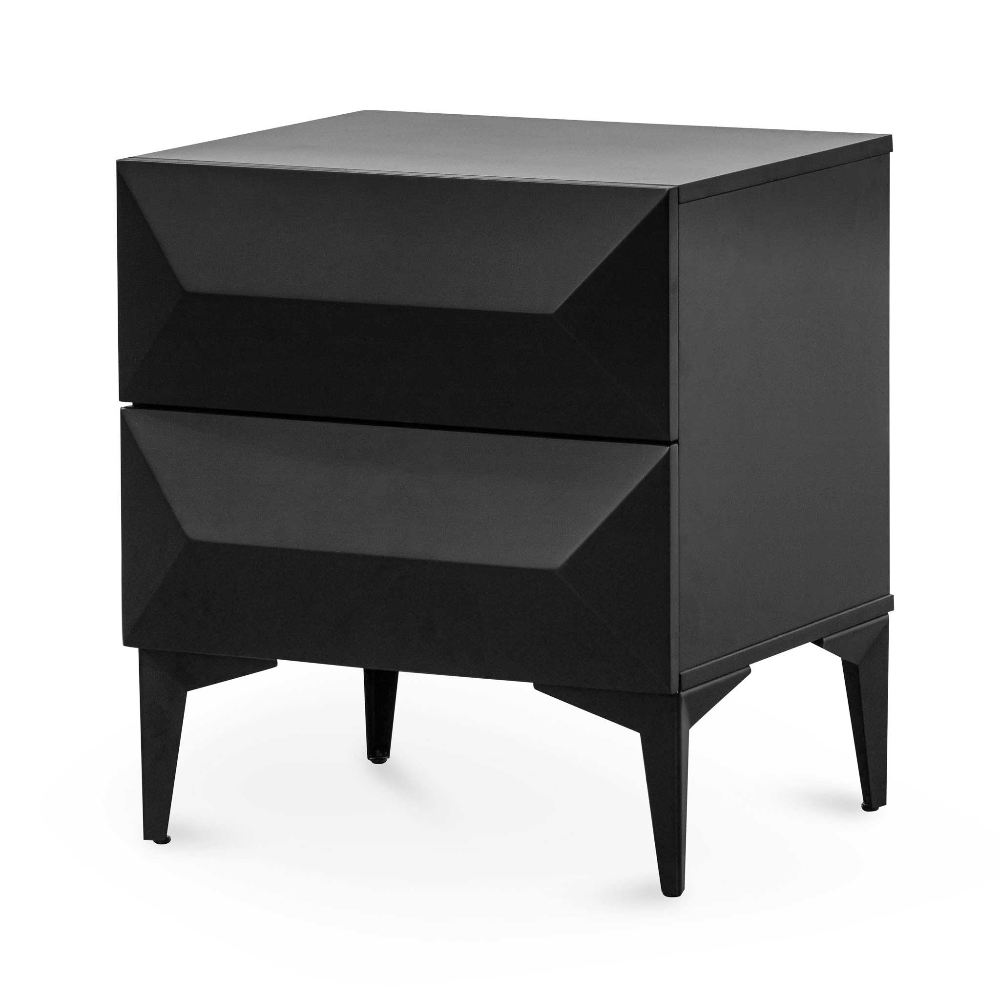 Ex Display - Wooden Side Table - Matte Black with Black Legs - Image 15