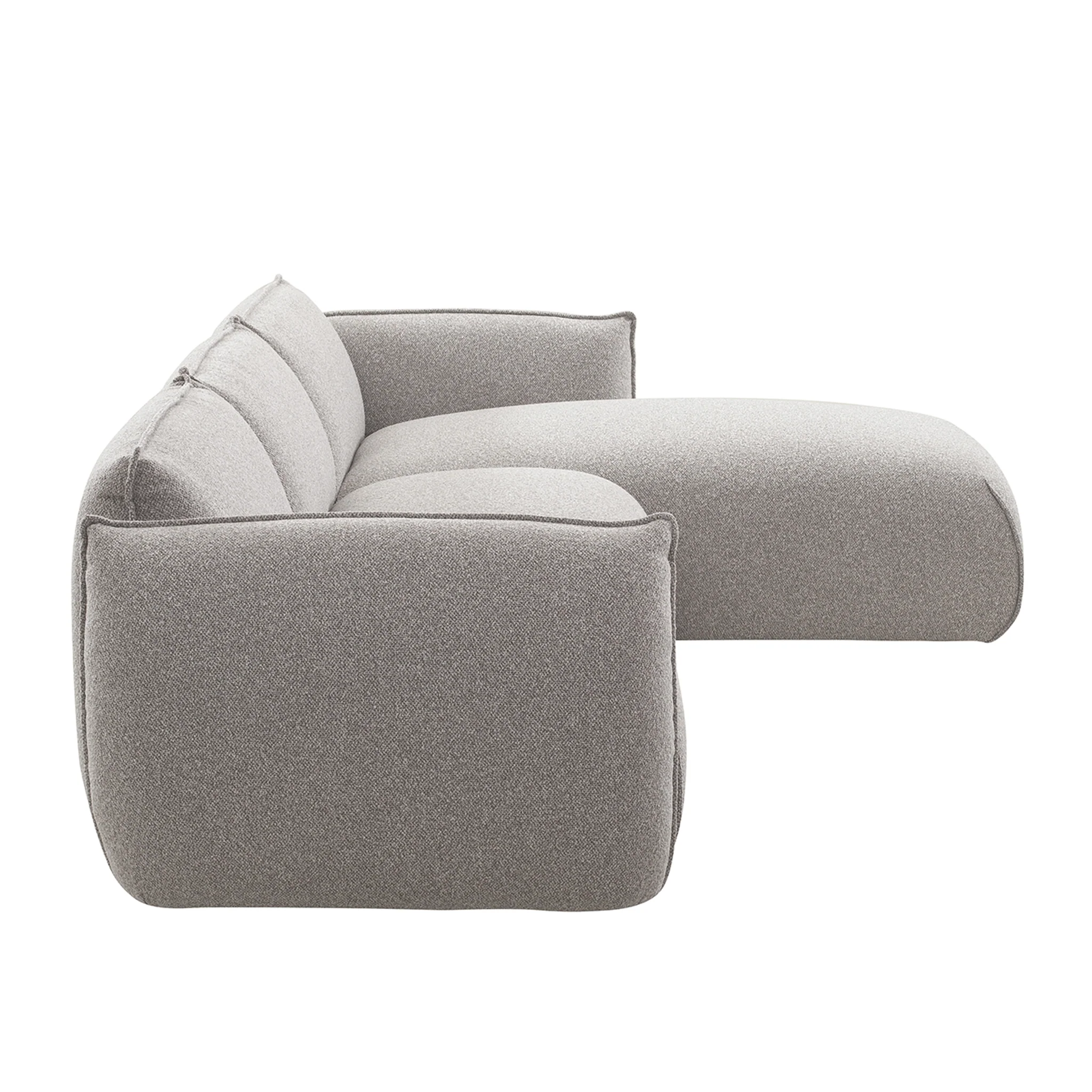 Ferrell 3 Seater Right Chaise Sofa - Clay Grey - Image 3