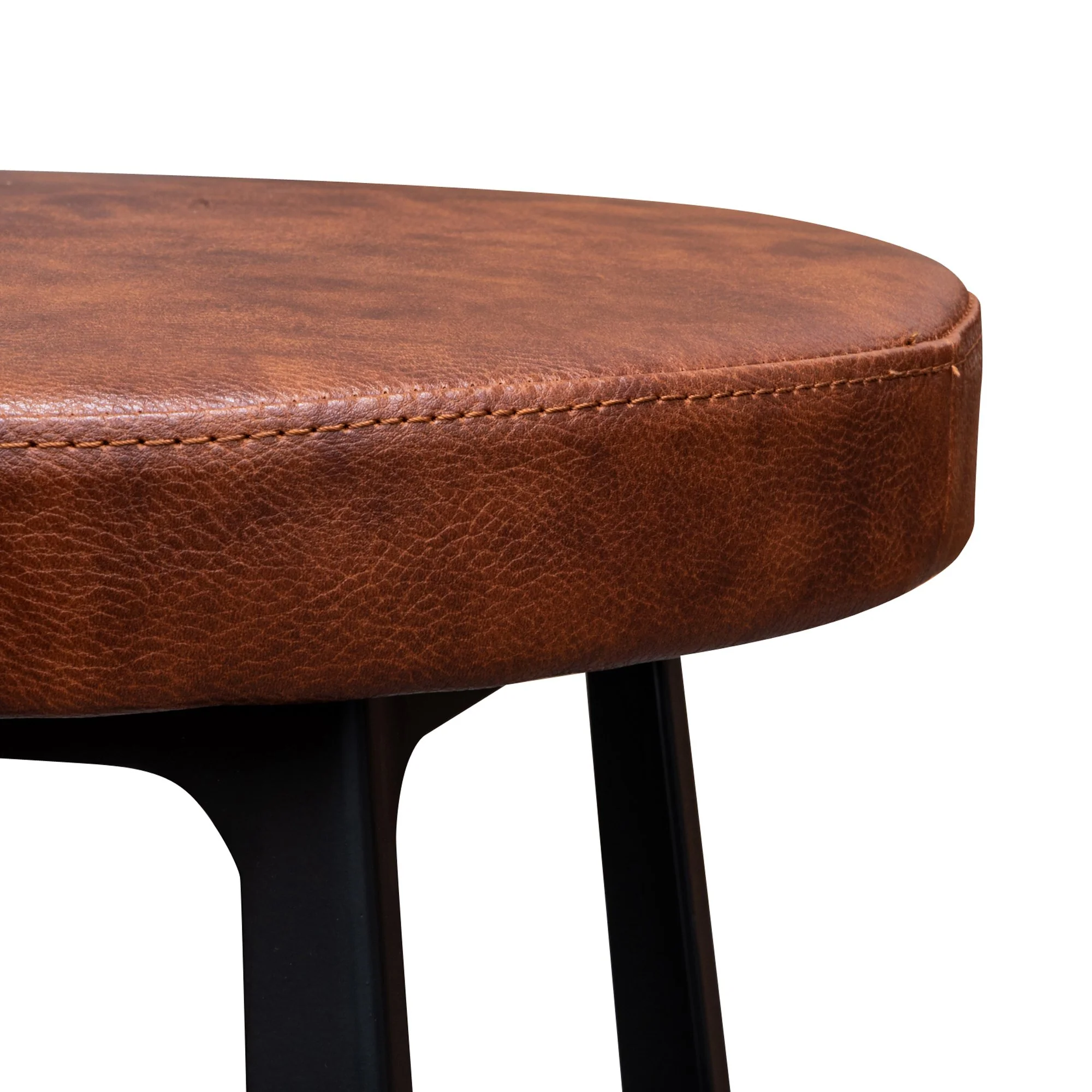 Fina 65cm Bar Stool in Rustic Brown - Black Legs - Image 3
