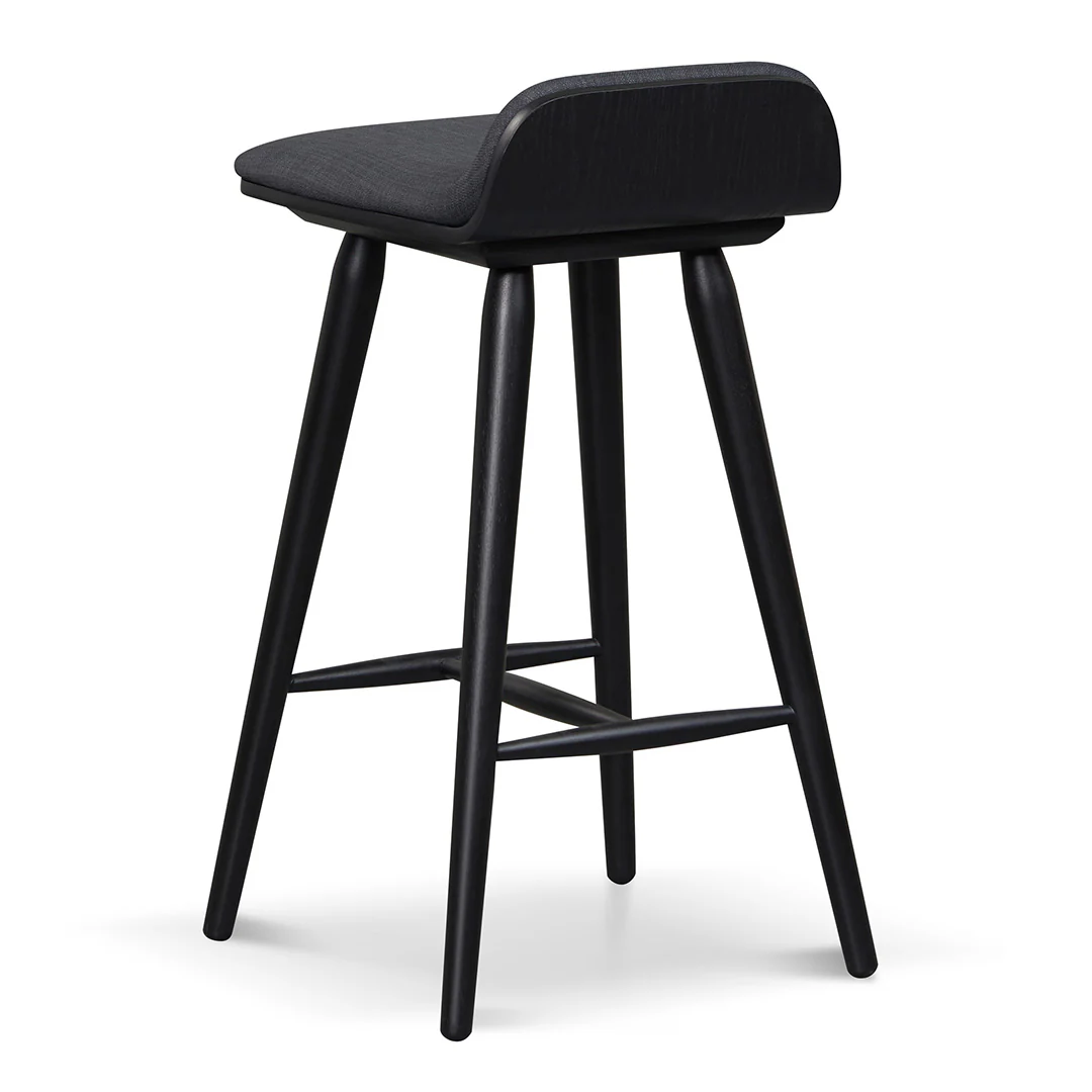 Finn 65cm Wooden Bar Stool - Charcoal Black - Image 5