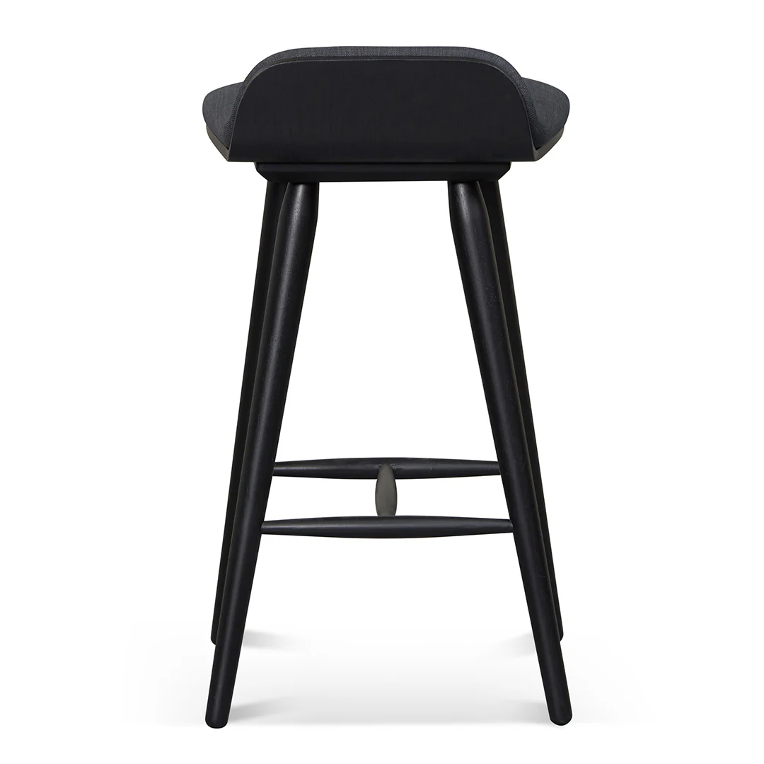 Finn 65cm Wooden Bar Stool - Charcoal Black - Image 6