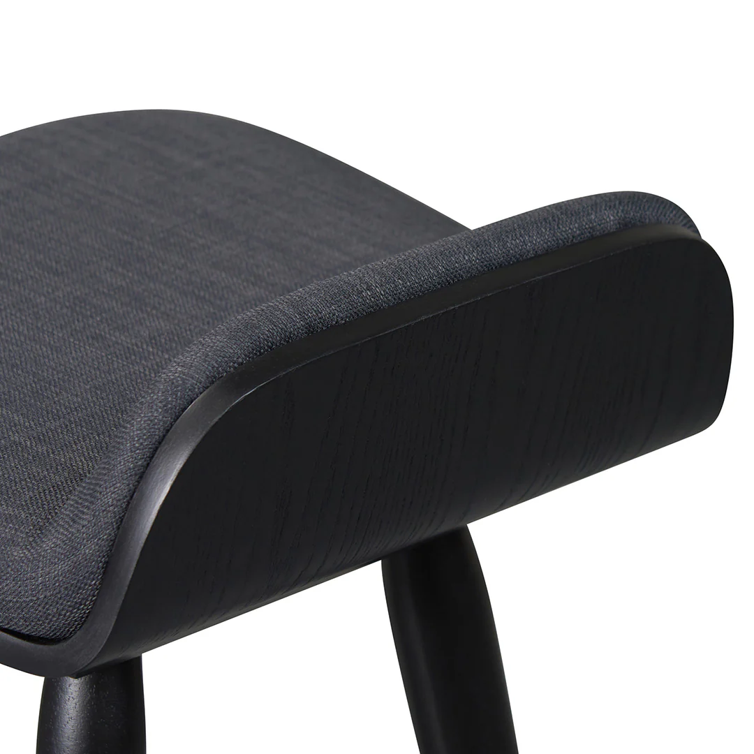 Finn 65cm Wooden Bar Stool - Charcoal Black - Image 9