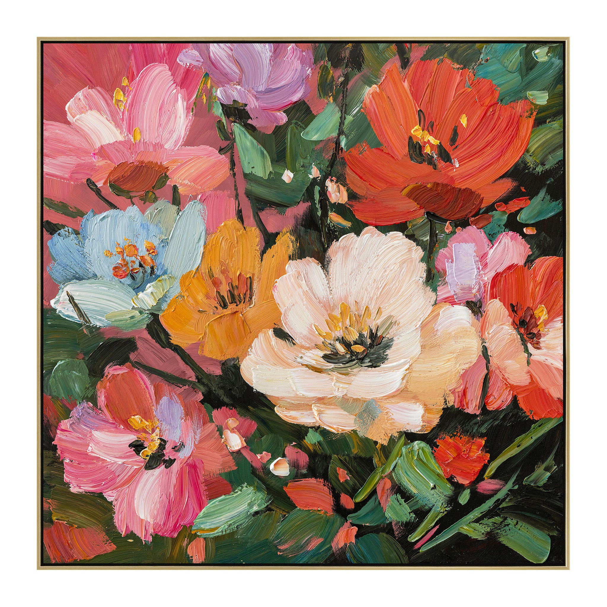 Fiorelle 80 x 80cm Framed Canvas - Light Natural
