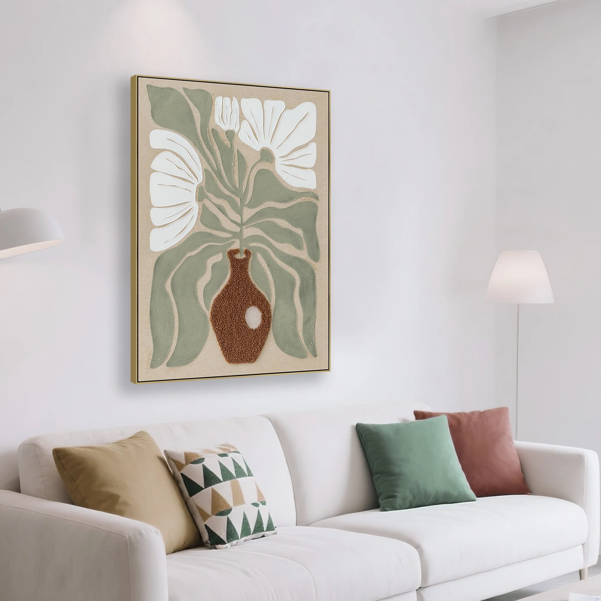 Fiorenza 60 x 90cm Framed Canvas - Light Natural - Image 3