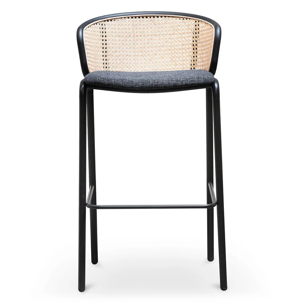 Florine 75cm Fabric Bar Stool - Black Legs - Image 2