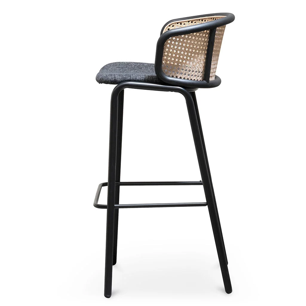 Florine 75cm Fabric Bar Stool - Black Legs - Image 3