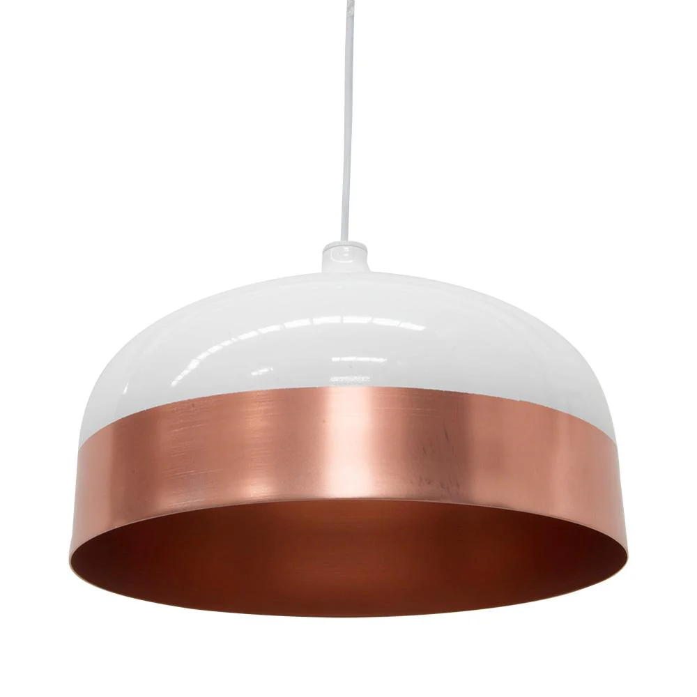 Clearance - Fontain Wide Pendant Lamp - Rose Gold - White - Image 6
