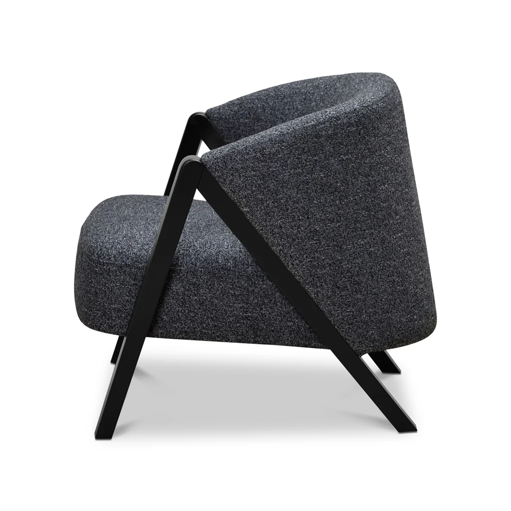 Freddie Fabric Armchair - Dark Grey Fleck - Image 5