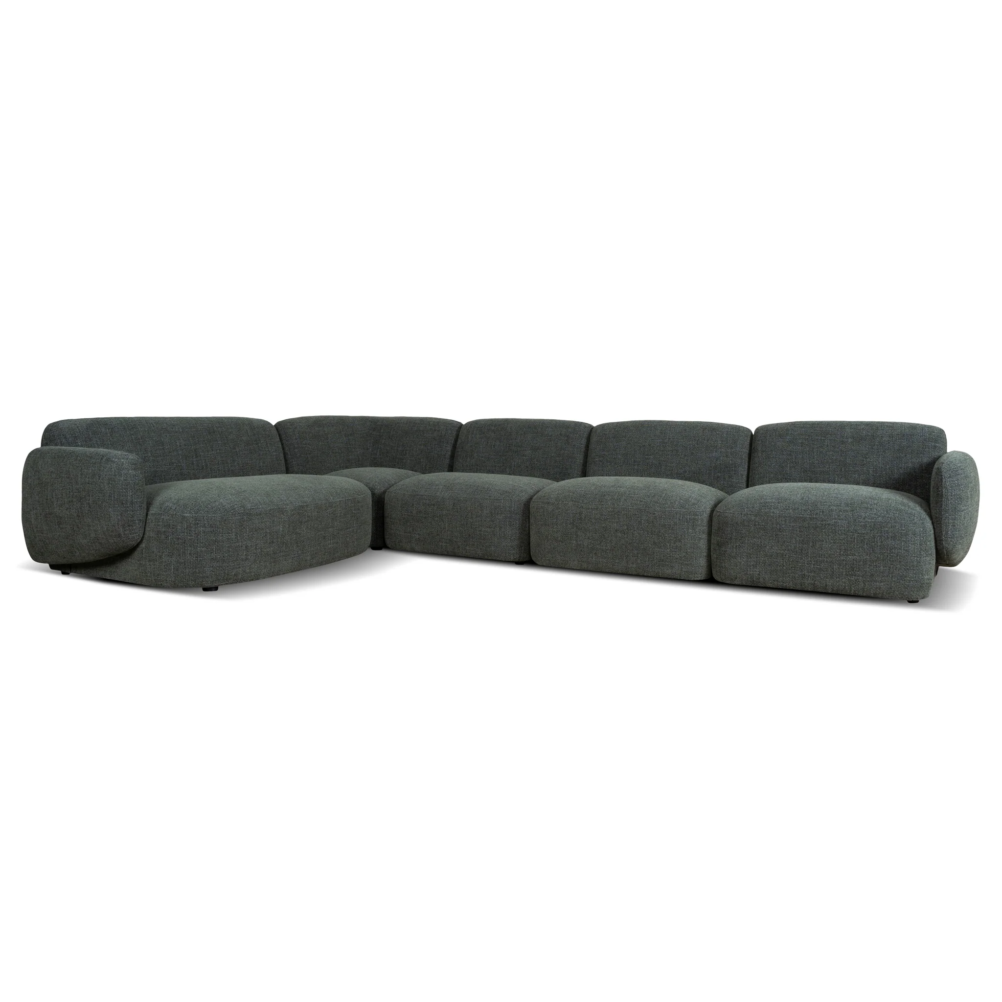 Gosling Left Chaise Modular Sofa - Moss Green