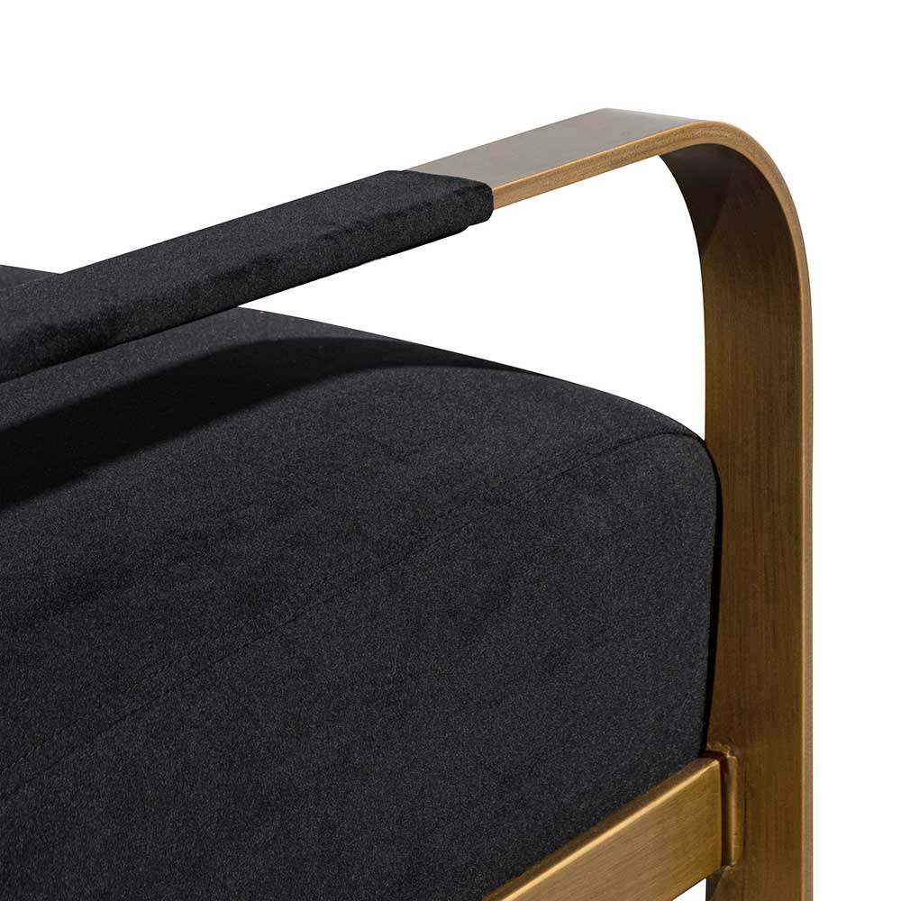 Hadiya Black Velvet Armchair - Antique Golden Frame - Image 12