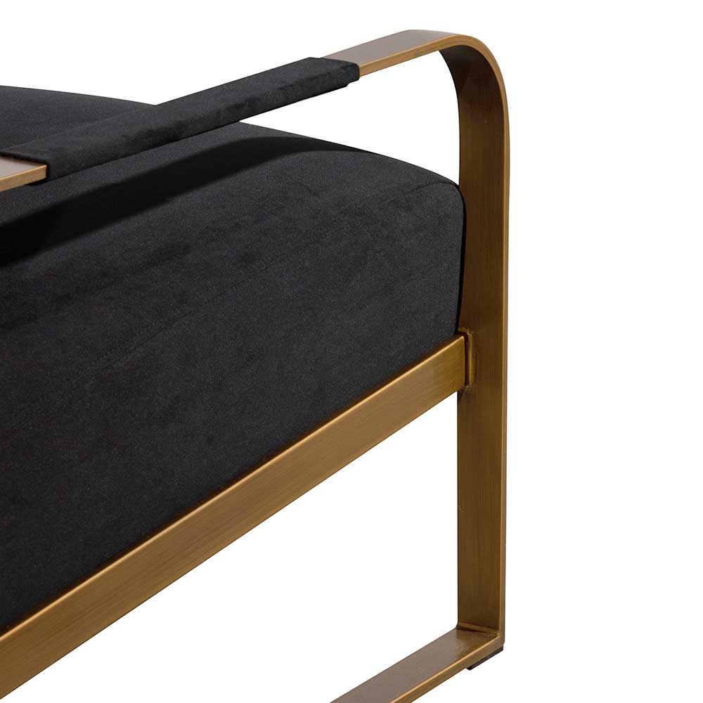 Hadiya Black Velvet Armchair - Antique Golden Frame - Image 13