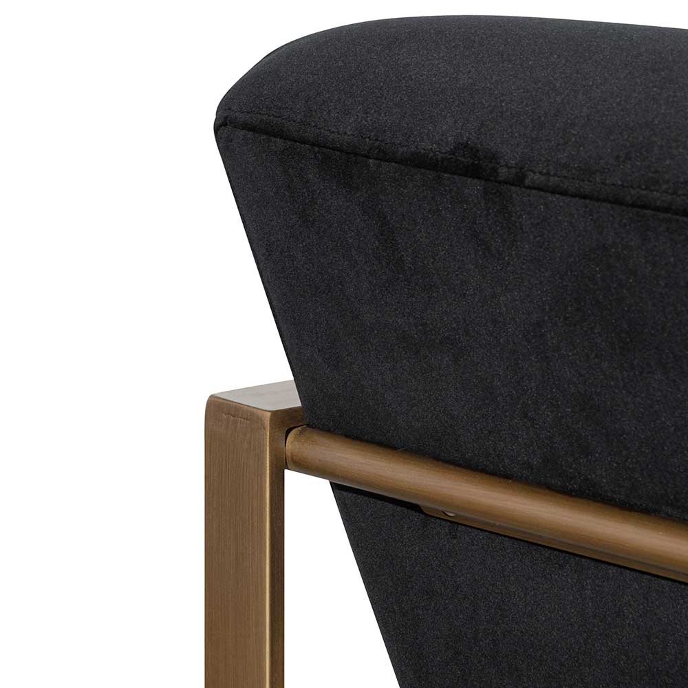 Hadiya Black Velvet Armchair - Antique Golden Frame - Image 8