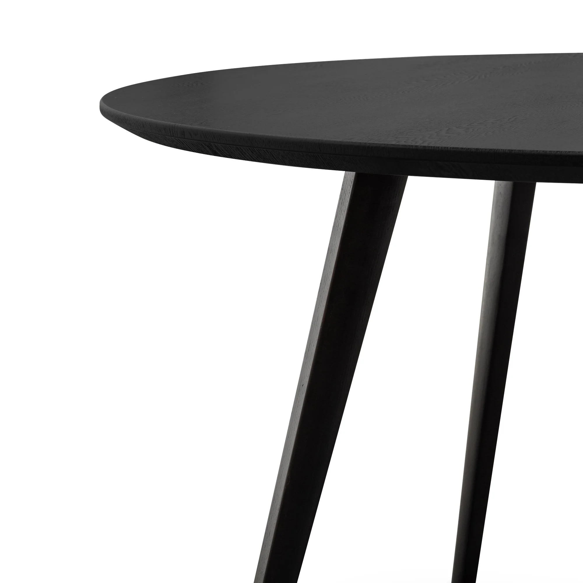 Halo 1.2m Wooden Round Dining Table - Full Black - Image 3