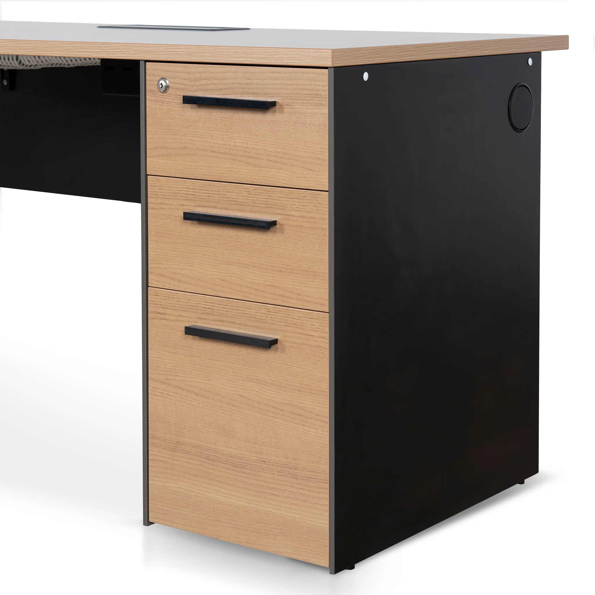 Halo 1.6m Single Seater Natural Office Desk - Black Legs - Image 7