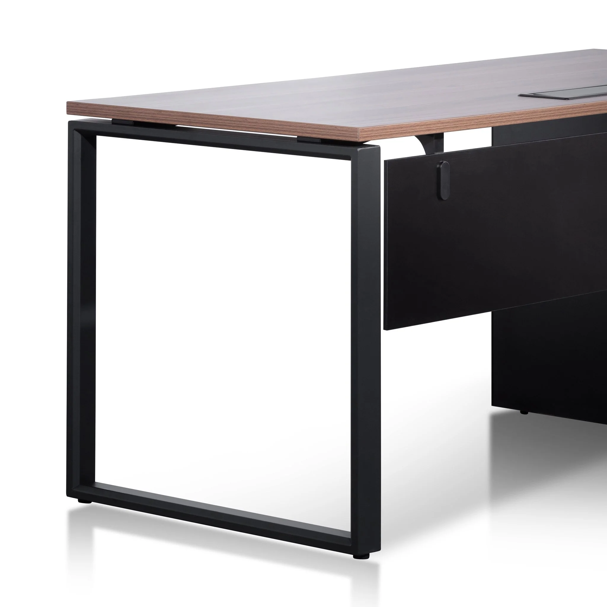 Halo 1.6m Single Seater Walnut Office Desk - Black Legs - Image 3