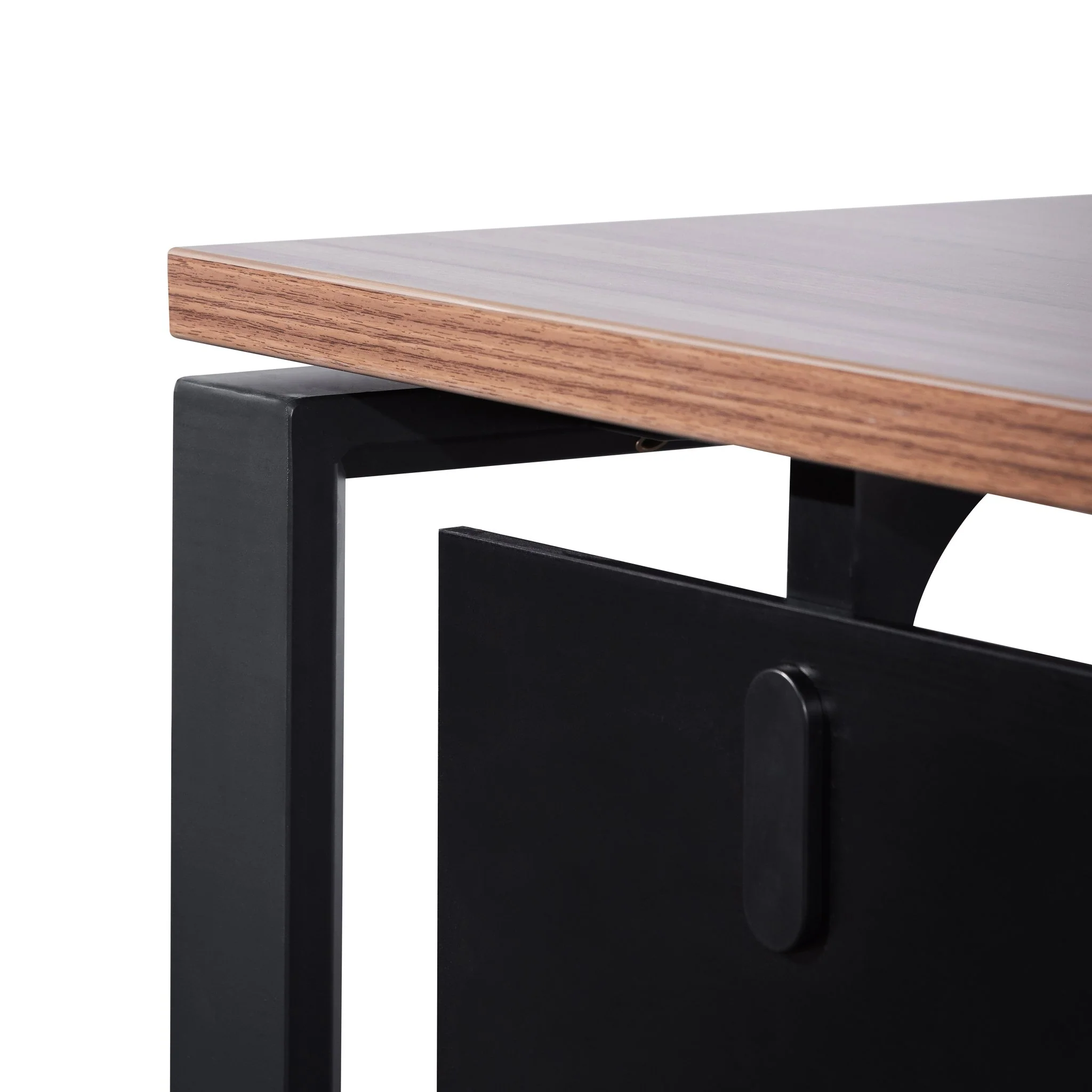 Halo 1.6m Single Seater Walnut Office Desk - Black Legs - Image 4