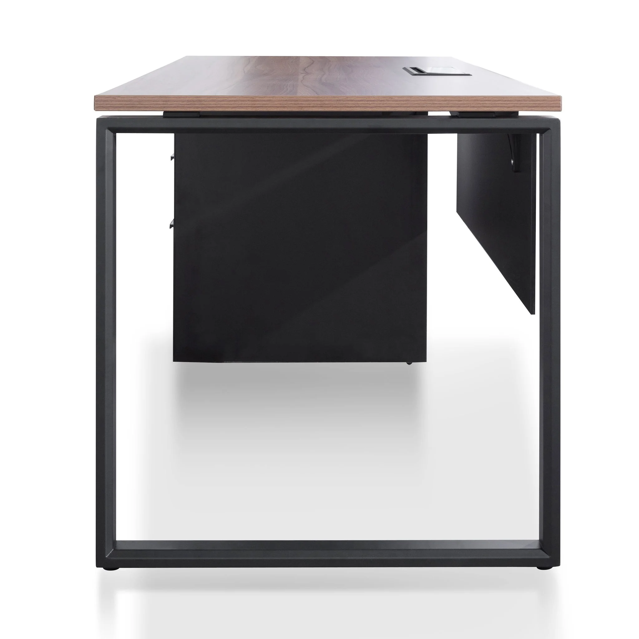 Halo 1.6m Single Seater Walnut Office Desk - Black Legs - Image 5
