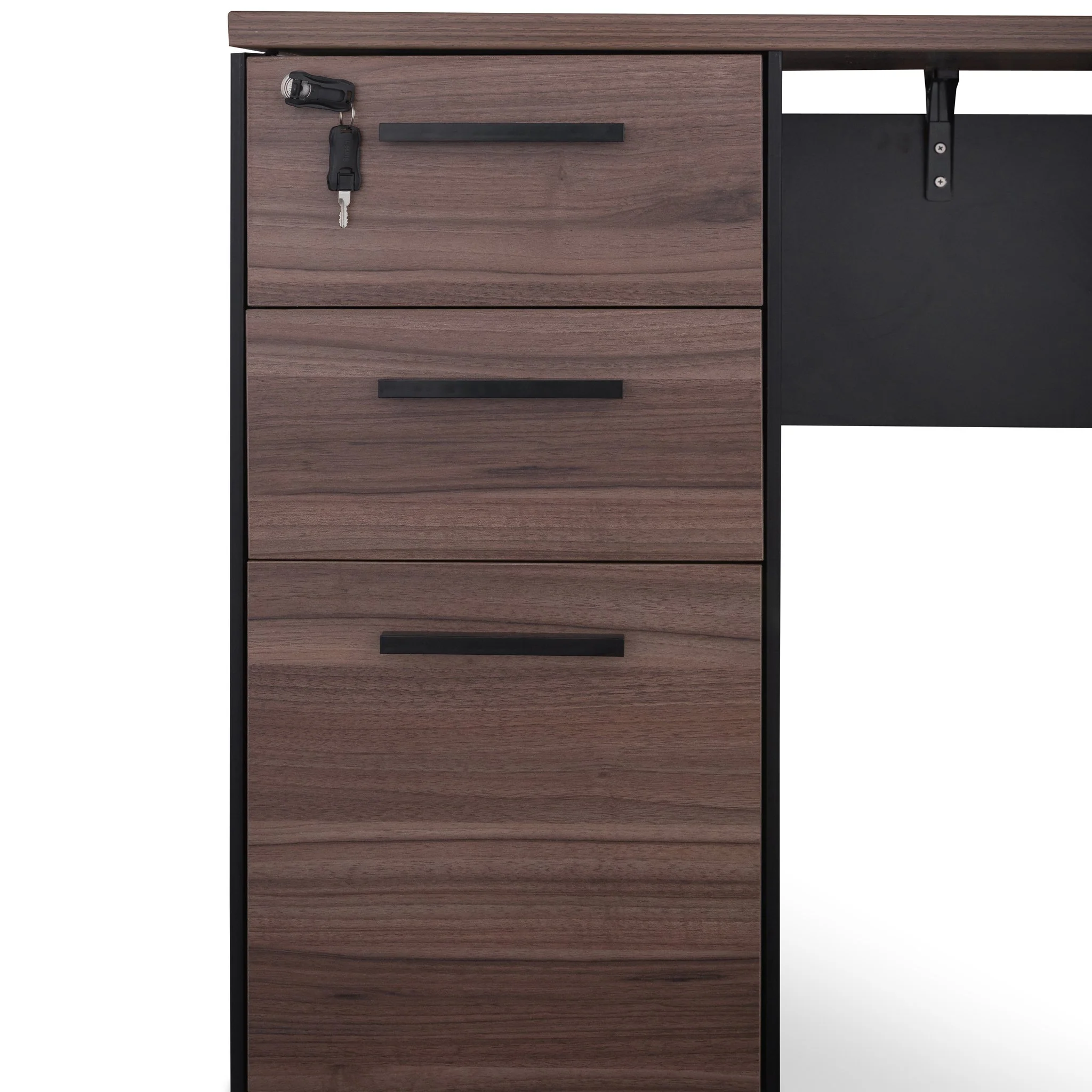 Halo 1.6m Single Seater Walnut Office Desk - Black Legs - Image 7