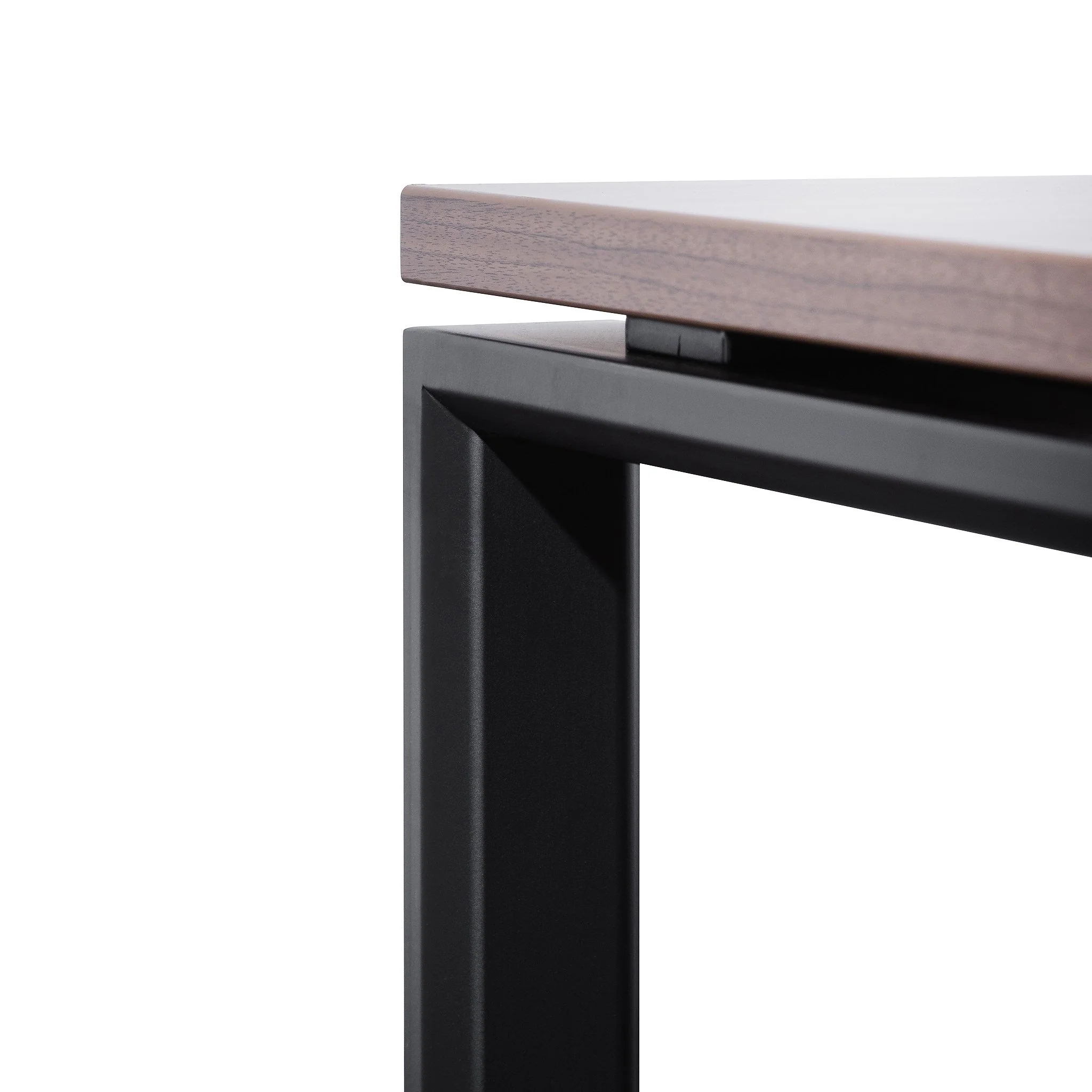 Halo 1.8m Executive Desk Left Return with Black Legs - Walnut - Image 5